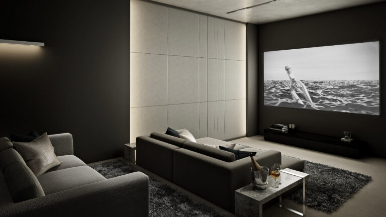 Home Theater room , Modern Luxury interior #2 , 3D render